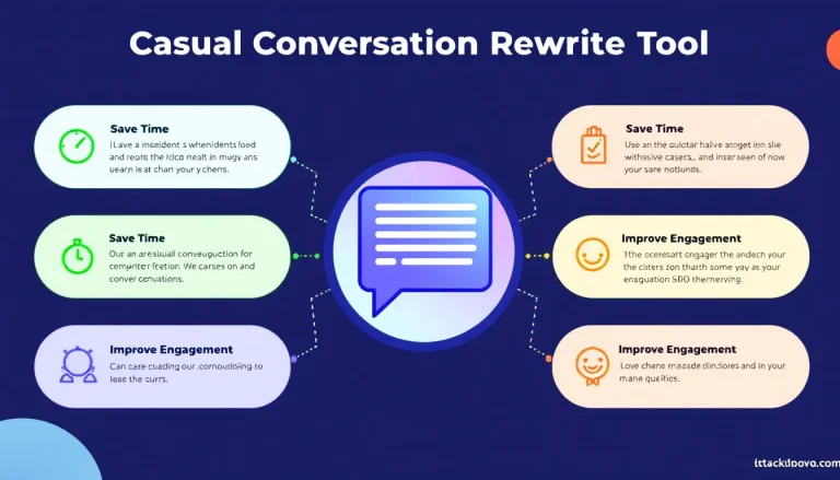 Transform your formal text into friendly, engaging content with our Casual Conversation Rewrite Tool - bridging the gap between professional writing and relatable communication.