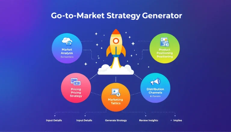 Revolutionize your product launch with our Go-to-Market Strategy Generator - turning your business vision into a comprehensive, data-driven strategy in minutes.