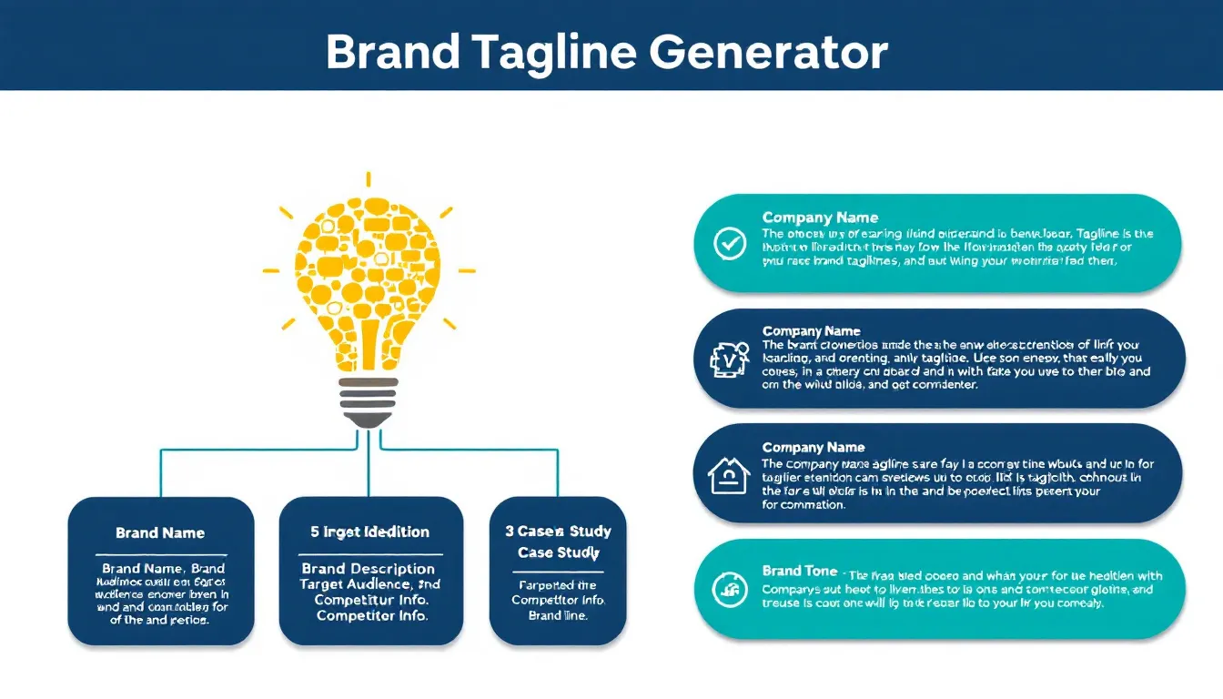 Transform your brand messaging with our AI-powered Brand Tagline Generator - create memorable, strategic taglines that capture your brand's essence in minutes.