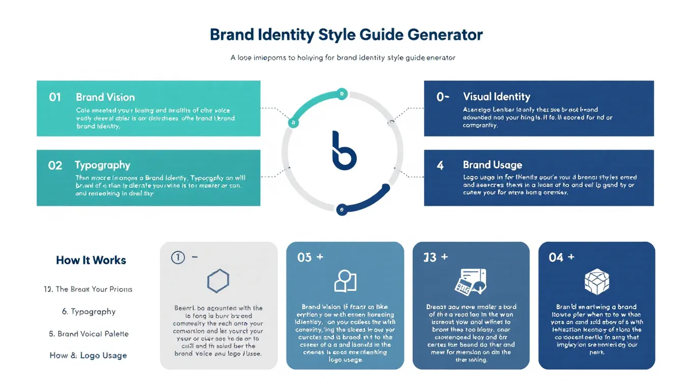 Transform your brand management process with our AI-powered Brand Identity Style Guide Generator - creating comprehensive, professional guidelines in minutes instead of weeks.