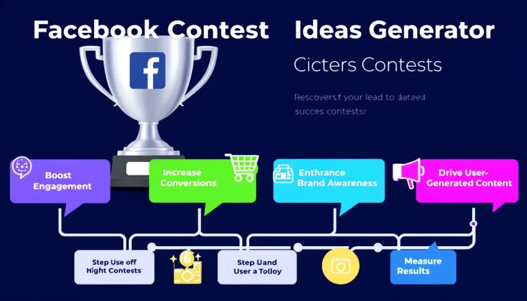 Boost your brand's Facebook presence with our Contest Ideas Generator - transforming your marketing goals into engaging, tailored contests in minutes.