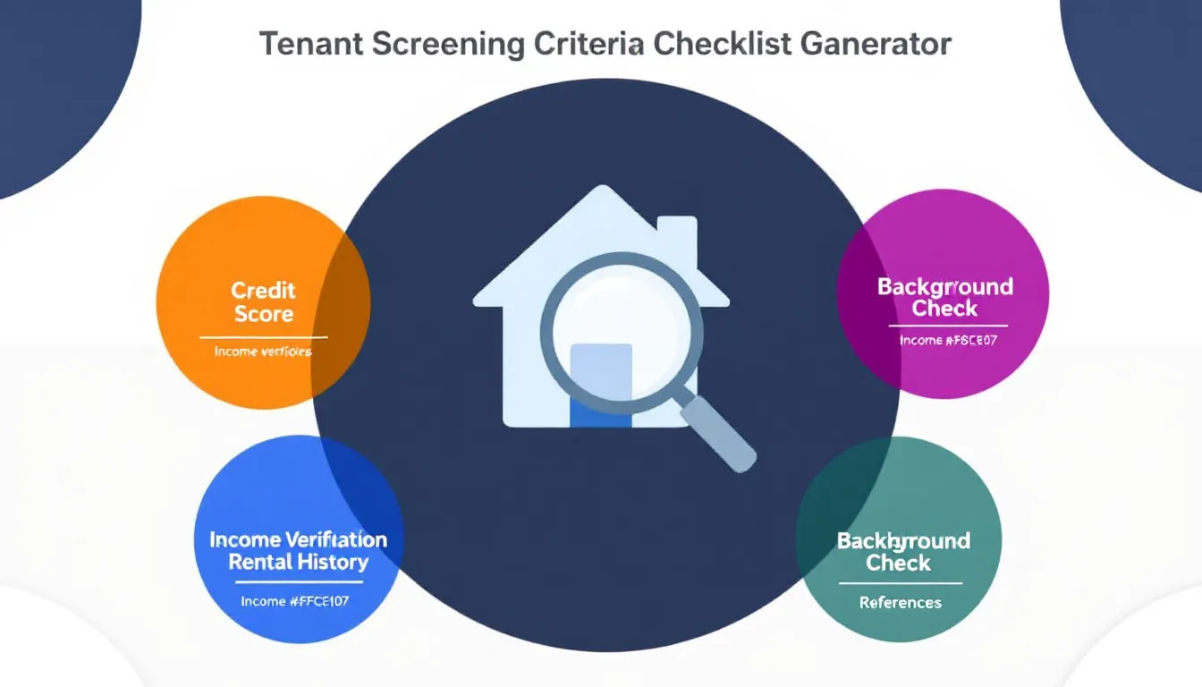 Streamline your tenant screening process with our Tenant Screening Criteria Checklist Generator - creating comprehensive, tailored criteria in minutes.