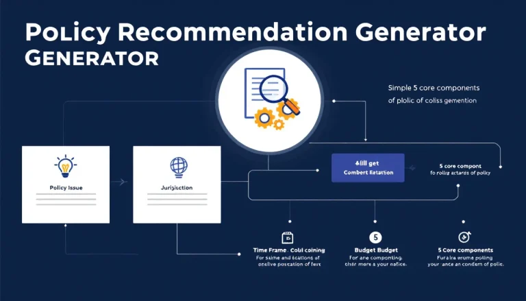 Transform complex policy challenges into actionable solutions with our Policy Recommendation Generator - your AI-powered assistant for evidence-based policymaking.