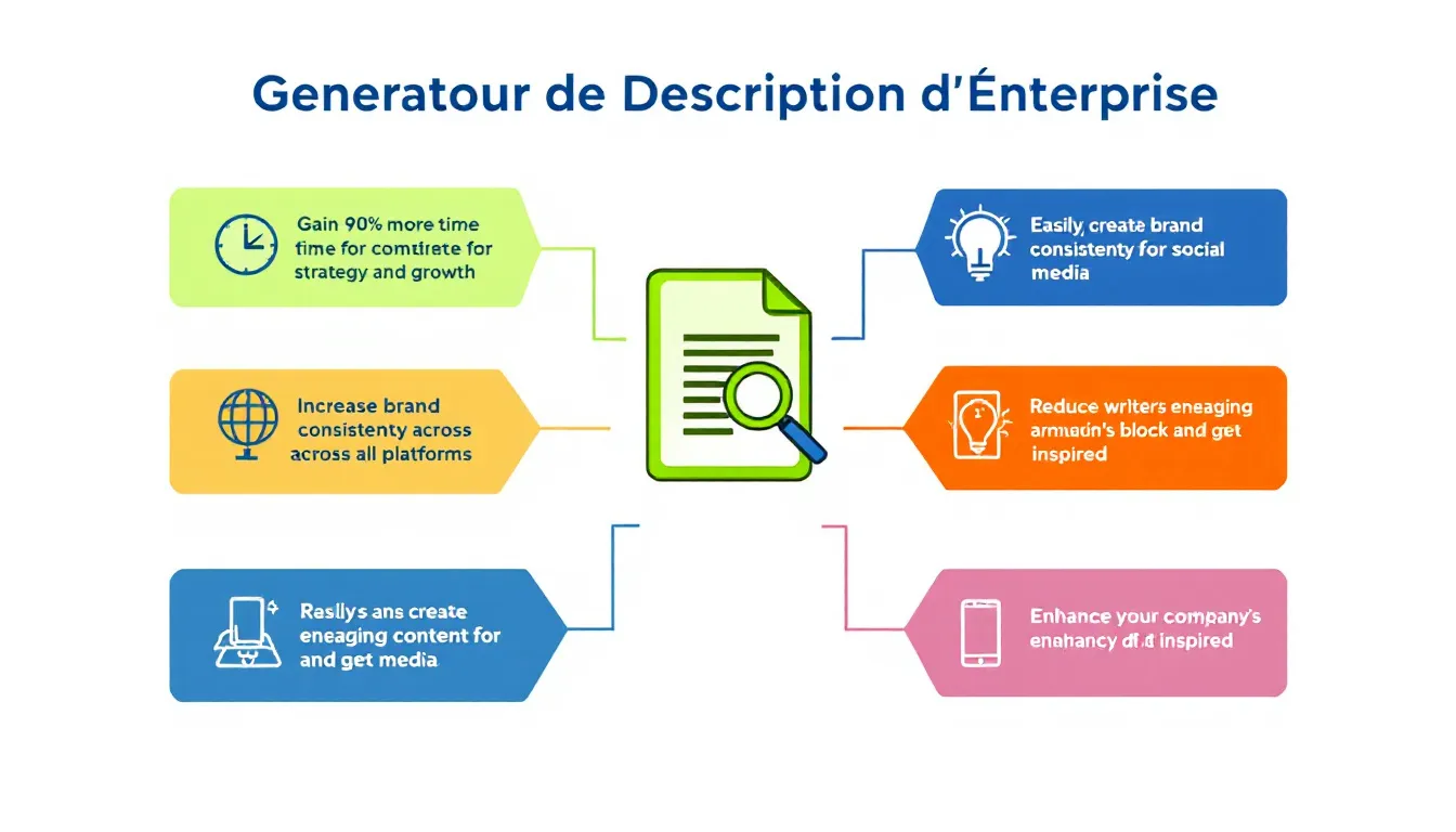 Créez une description d'entreprise percutante en quelques clics avec notre Générateur de Description d'Entreprise innovant.