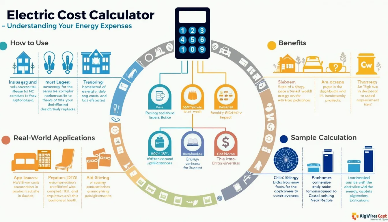 Demystify your electricity costs with our comprehensive Electric Cost Calculator infographic, guiding you through energy expense estimation and management.