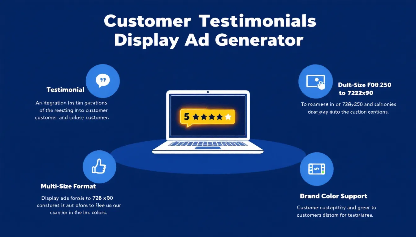 Transform your Google Display Ads with powerful customer testimonials using our specialized generator - boost credibility and conversion rates through authentic social proof.