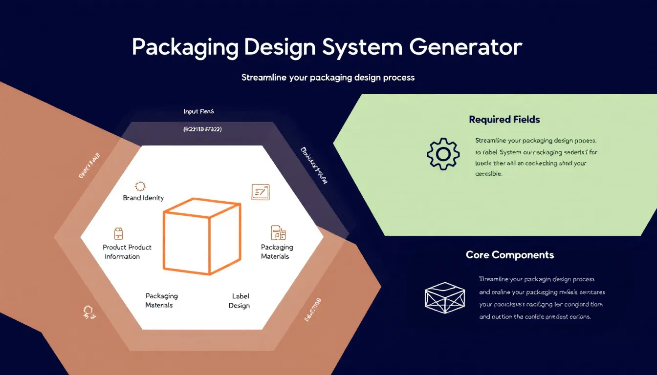 Transform your product packaging strategy with our comprehensive Packaging Design System Generator - streamlining the creation of market-focused, brand-aligned packaging solutions.