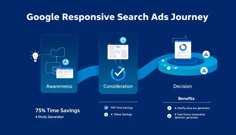 Master the buyer's journey with Google's Responsive Search Ads Generator - create targeted ads for awareness, consideration, and decision stages in one seamless tool.