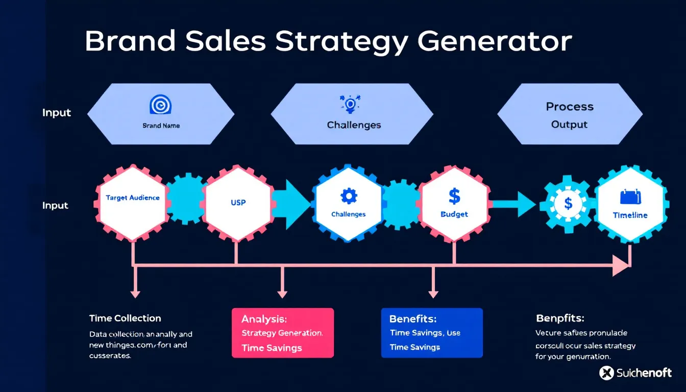 Transform your business planning with our Brand Sales Strategy Generator - an intelligent tool that converts your inputs into comprehensive, customized marketing strategies instantly.