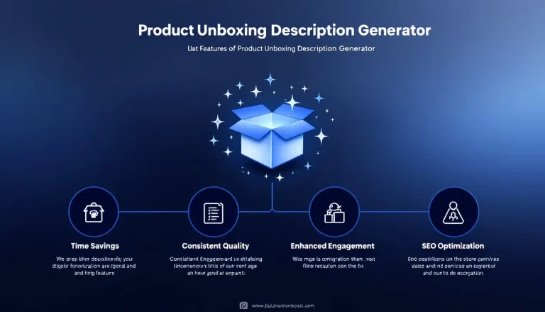 Transform your unboxing content creation with our Product Unboxing Description Generator - crafting engaging, SEO-optimized descriptions in seconds instead of hours.