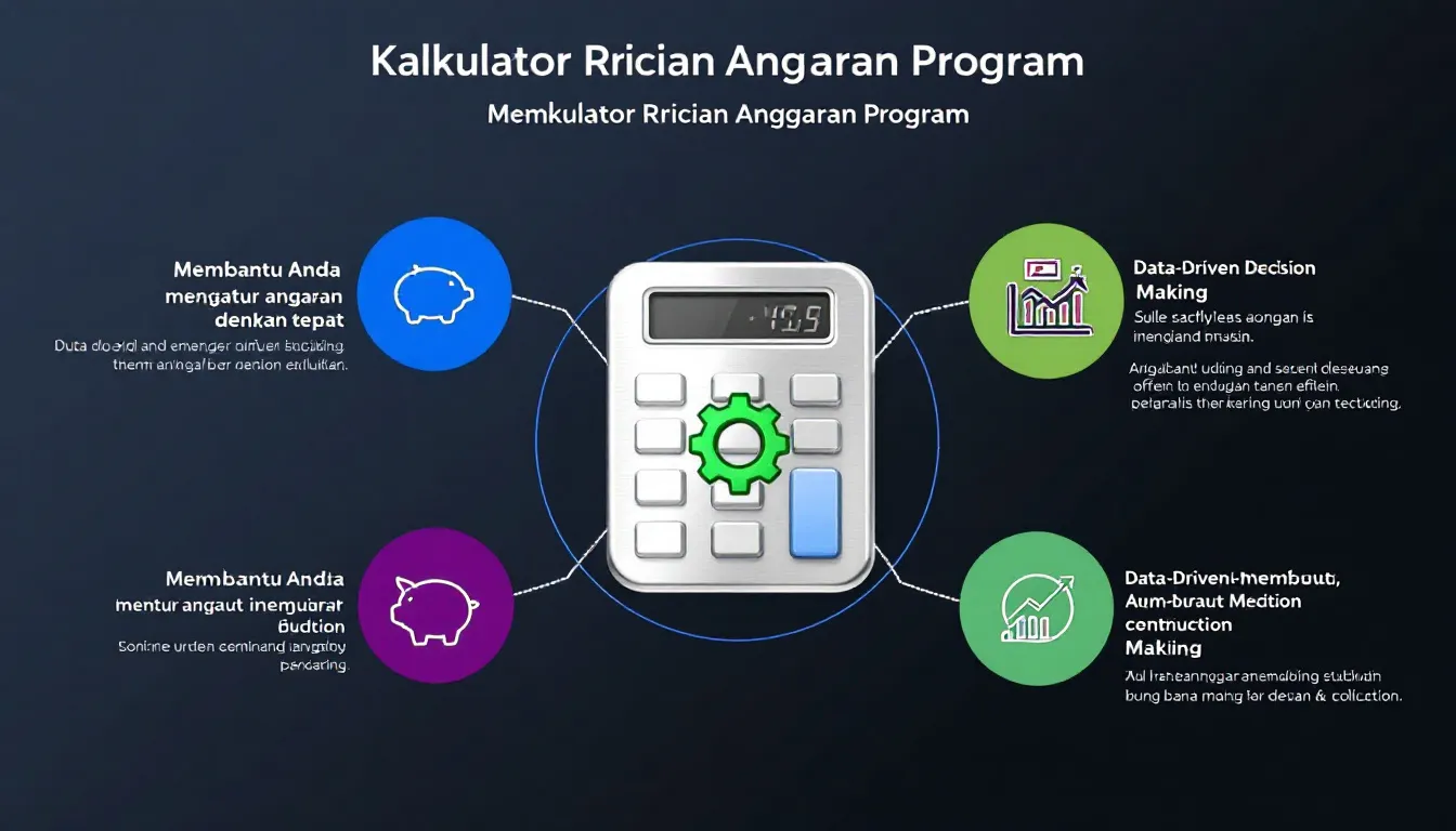 Optimalkan perencanaan anggaran program Anda dengan Kalkulator Rincian Anggaran Program - alat yang memudahkan penyusunan anggaran terstruktur dan transparan.