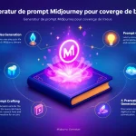 Découvrez notre Générateur de prompt Midjourney pour couverture de livre : transformez vos idées en visuels captivants en quelques clics !