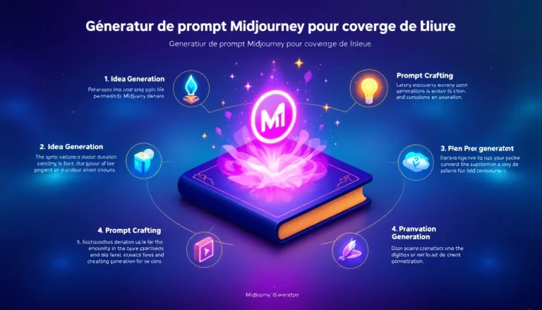 Découvrez notre Générateur de prompt Midjourney pour couverture de livre : transformez vos idées en visuels captivants en quelques clics !