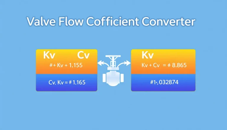 Simplify valve sizing with our Valve Flow Coefficient Converter - seamlessly translate between Kv and Cv values for optimal system performance.