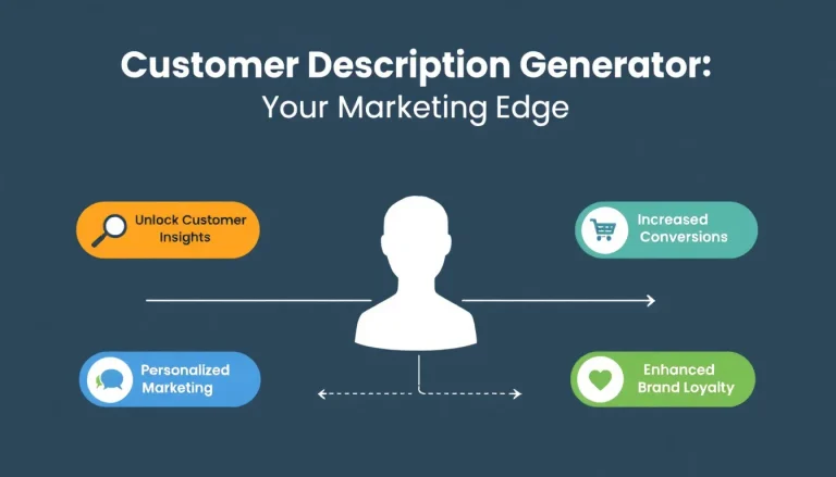 Revolutionize your marketing strategy with the Customer Description Generator - transforming basic inputs into detailed customer profiles for targeted campaigns.