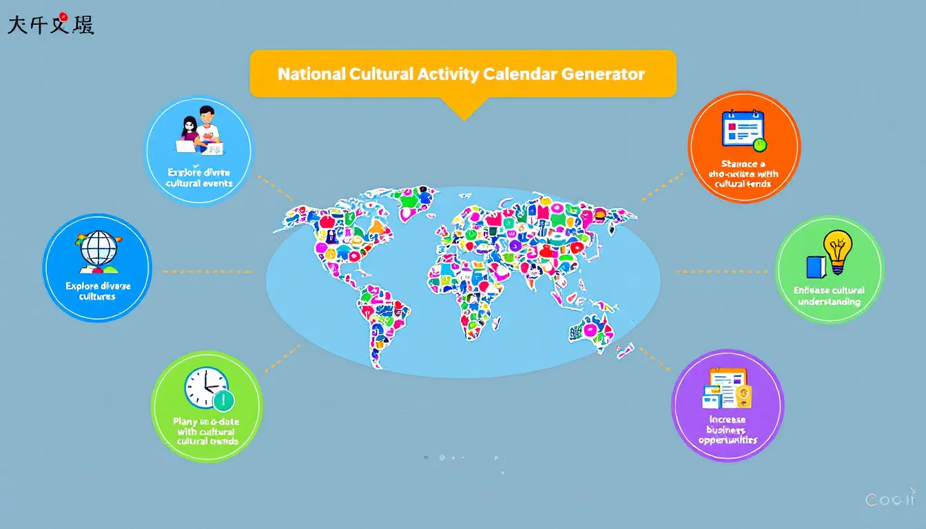 探索世界文化，轻松规划旅程：国家文化活动月历生成器为您打开全球文化之窗。