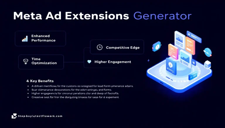 Transform your Meta advertising campaigns with our Ad Extensions Generator - streamline creation of high-converting ad extensions with just a few clicks.