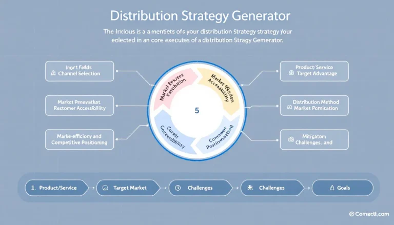 Transform your market expansion strategy with our Distribution Strategy Generator - the intelligent tool that creates customized distribution plans based on your unique business needs and goals.