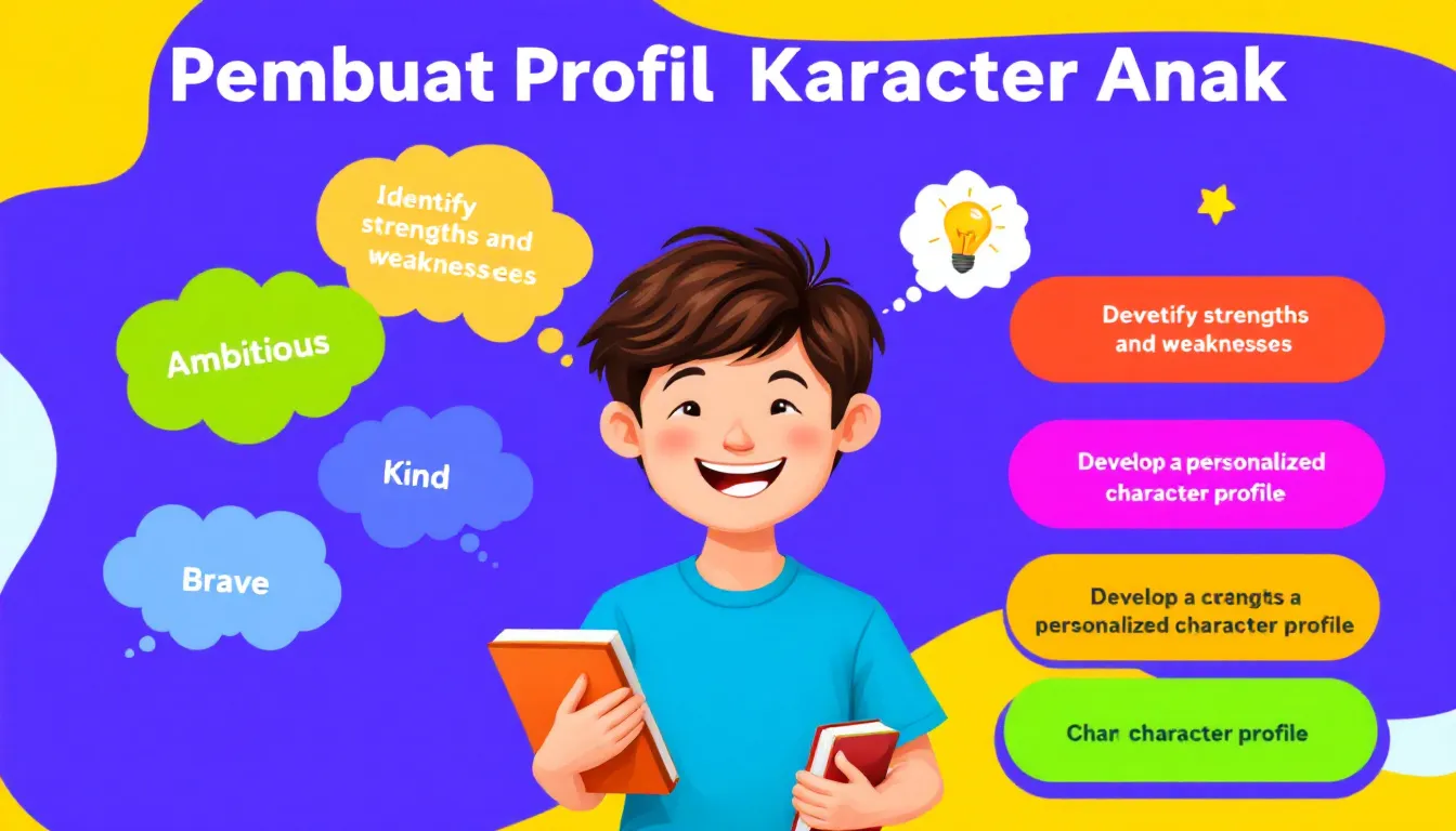 Tingkatkan kreativitas penulisan buku anak dengan Pembuat Profil Karakter Anak - alat inovatif untuk menciptakan karakter mendalam dan menarik dalam hitungan menit.