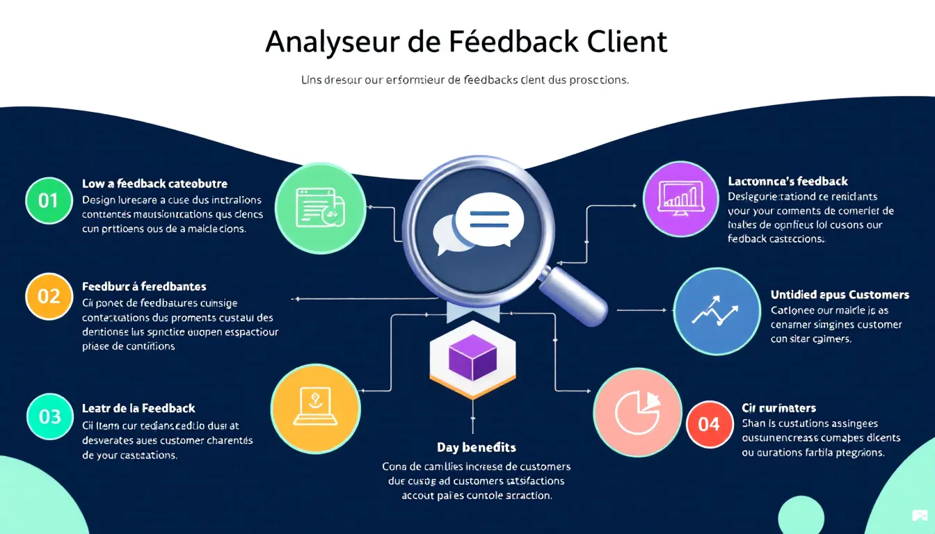 Optimisez votre produit grâce à notre Analyseur de Feedback Client - transformez les commentaires en améliorations concrètes en quelques clics.