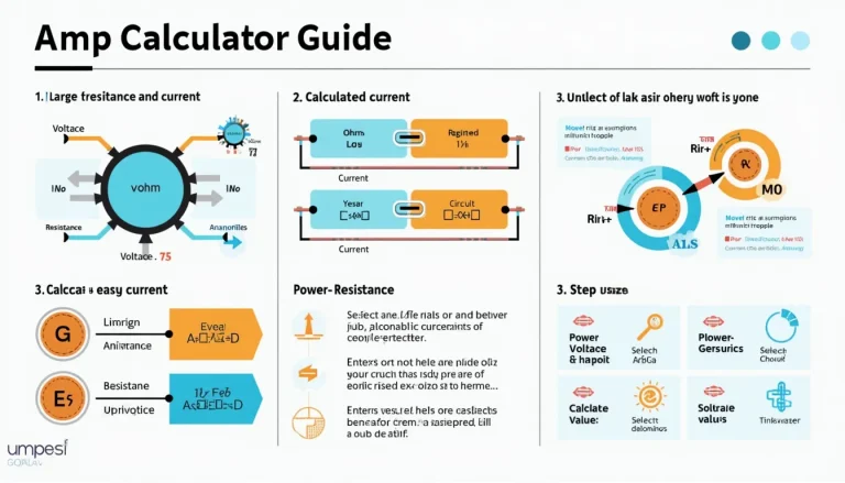 Discover how to easily calculate electrical current with our comprehensive Amp Calculator Guide infographic, featuring key formulas and step-by-step instructions.