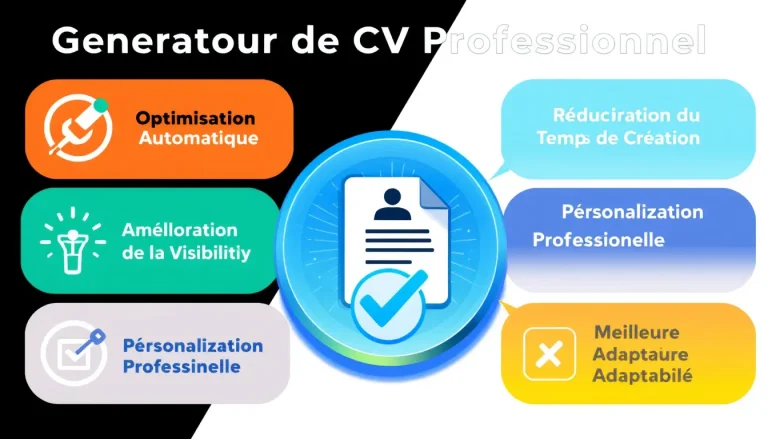 Optimisez votre recherche d'emploi avec notre Générateur de CV Professionnel - créez un CV percutant et ATS-friendly en quelques clics.