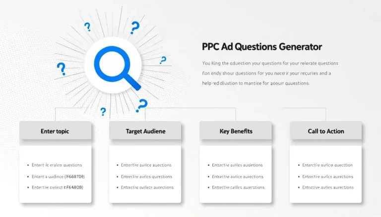 Transform your PPC campaigns with our intelligent Questions & Ad Copy Generator Tool - streamlining your ad creation process while maximizing relevance and effectiveness.