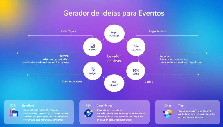 Revolucione o planejamento do seu evento com nosso Gerador de Ideias para Promoção de Eventos - transforme dados em estratégias personalizadas de marketing em poucos cliques.