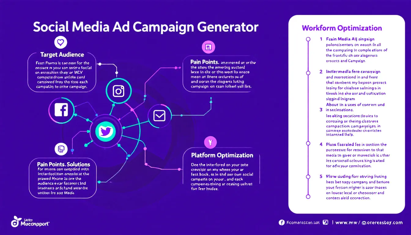 Transform your social media marketing with our AI-powered Campaign Generator - create targeted, platform-optimized advertising campaigns in minutes.