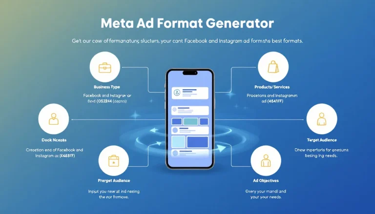 Transform your Meta advertising strategy with our intelligent Ad Format Generator - delivering customized, high-converting ad format recommendations based on your unique business profile.