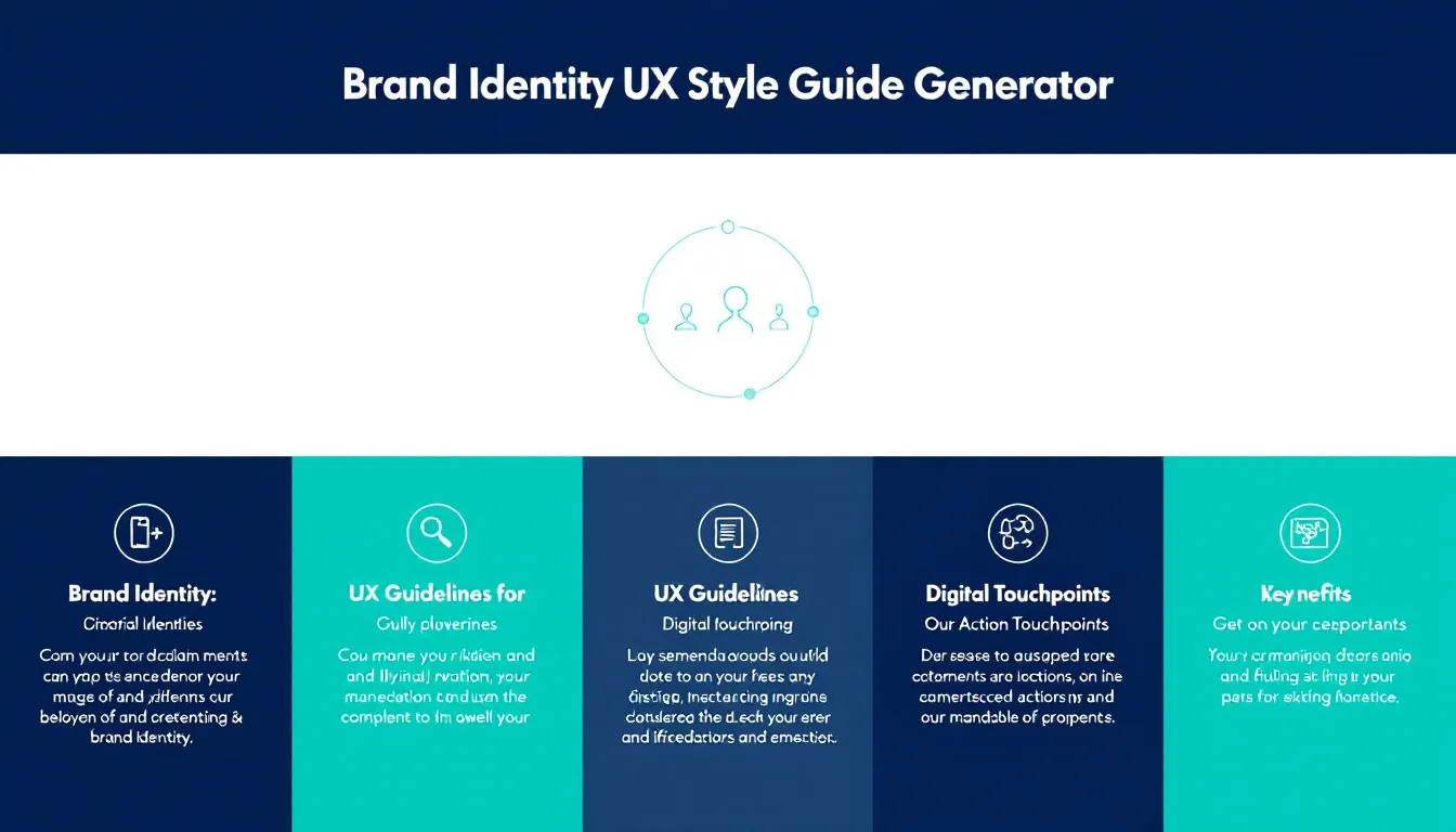 Transform your brand's digital presence with our Brand Identity UX Style Guide Generator - streamlining the creation of consistent, user-centered design guidelines across all platforms.