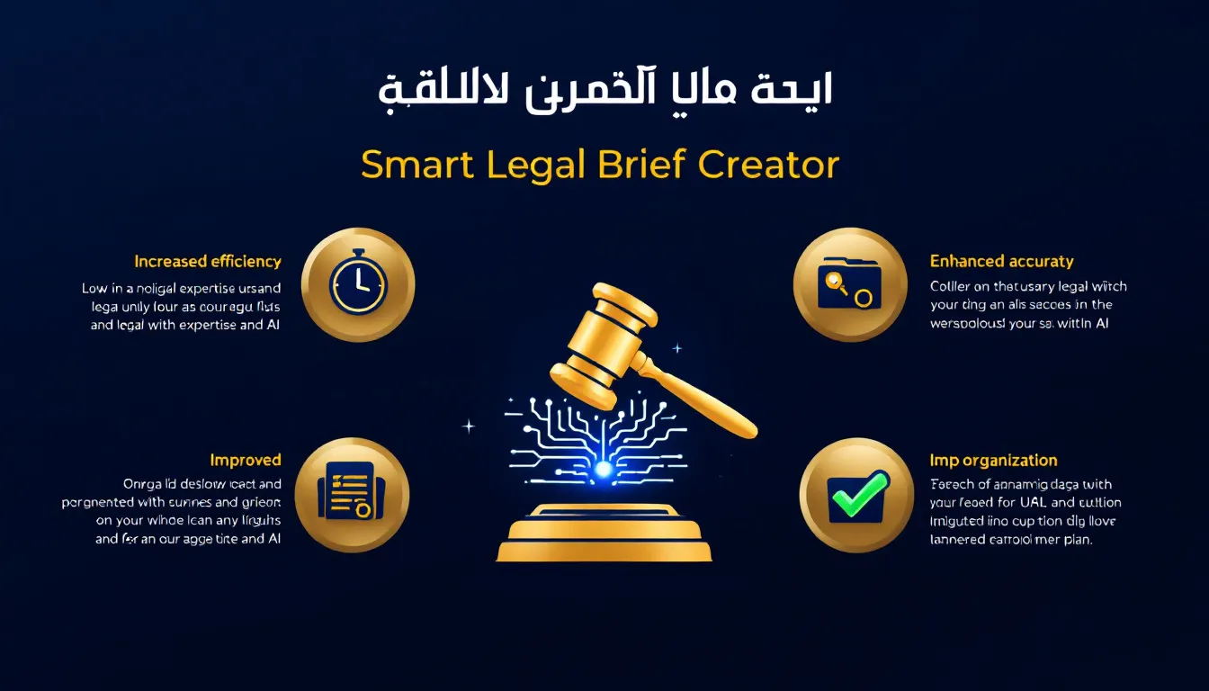 ارتقِ بمرافعاتك القانونية مع أداة منشئ المرافعات الذكية - تحويل الخبرة القانونية إلى استراتيجيات مقنعة في دقائق معدودة.