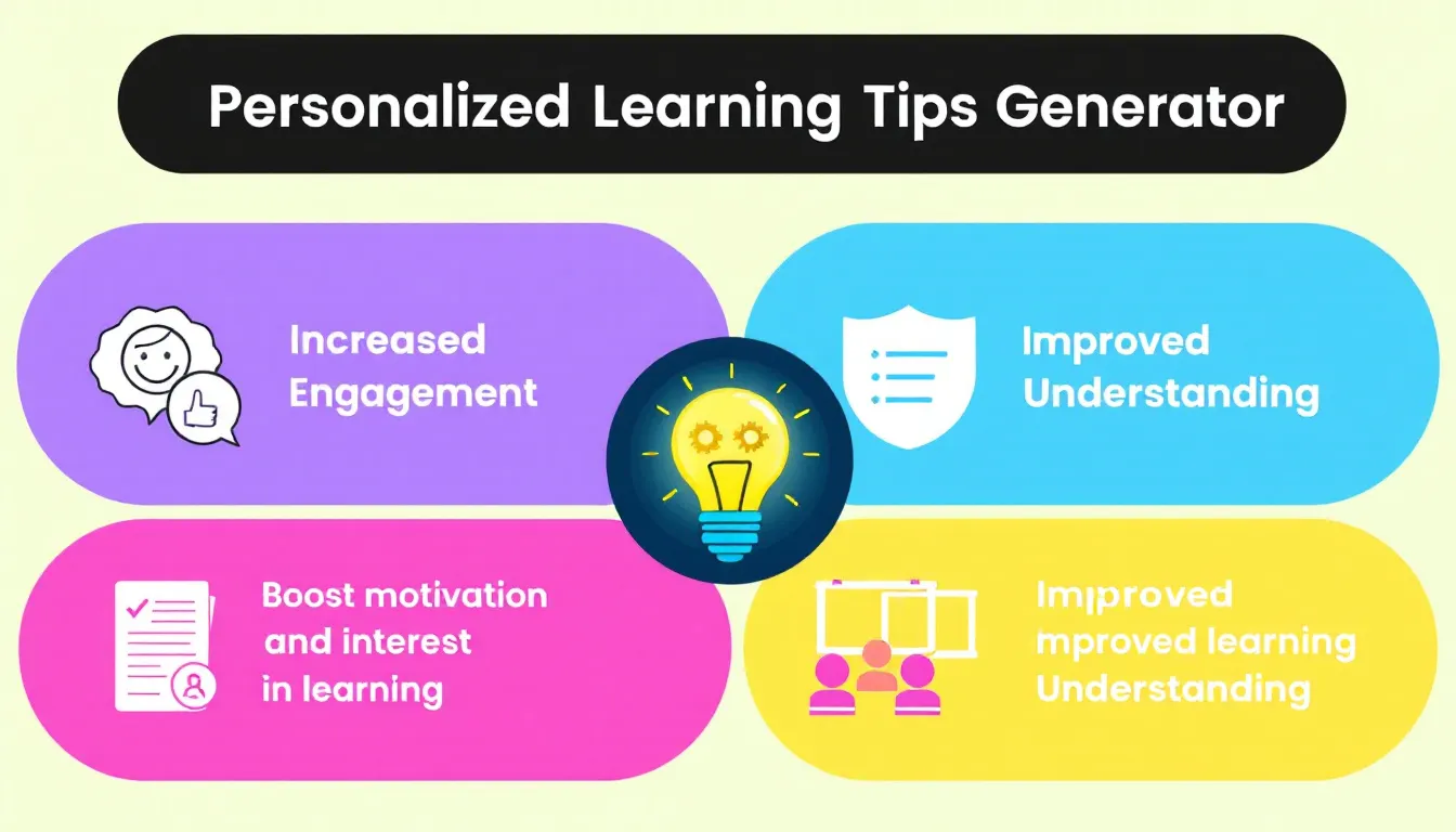 Revolutionize education with our Personalized Learning Tips Generator - tailoring strategies to individual learning styles and needs for enhanced student success.