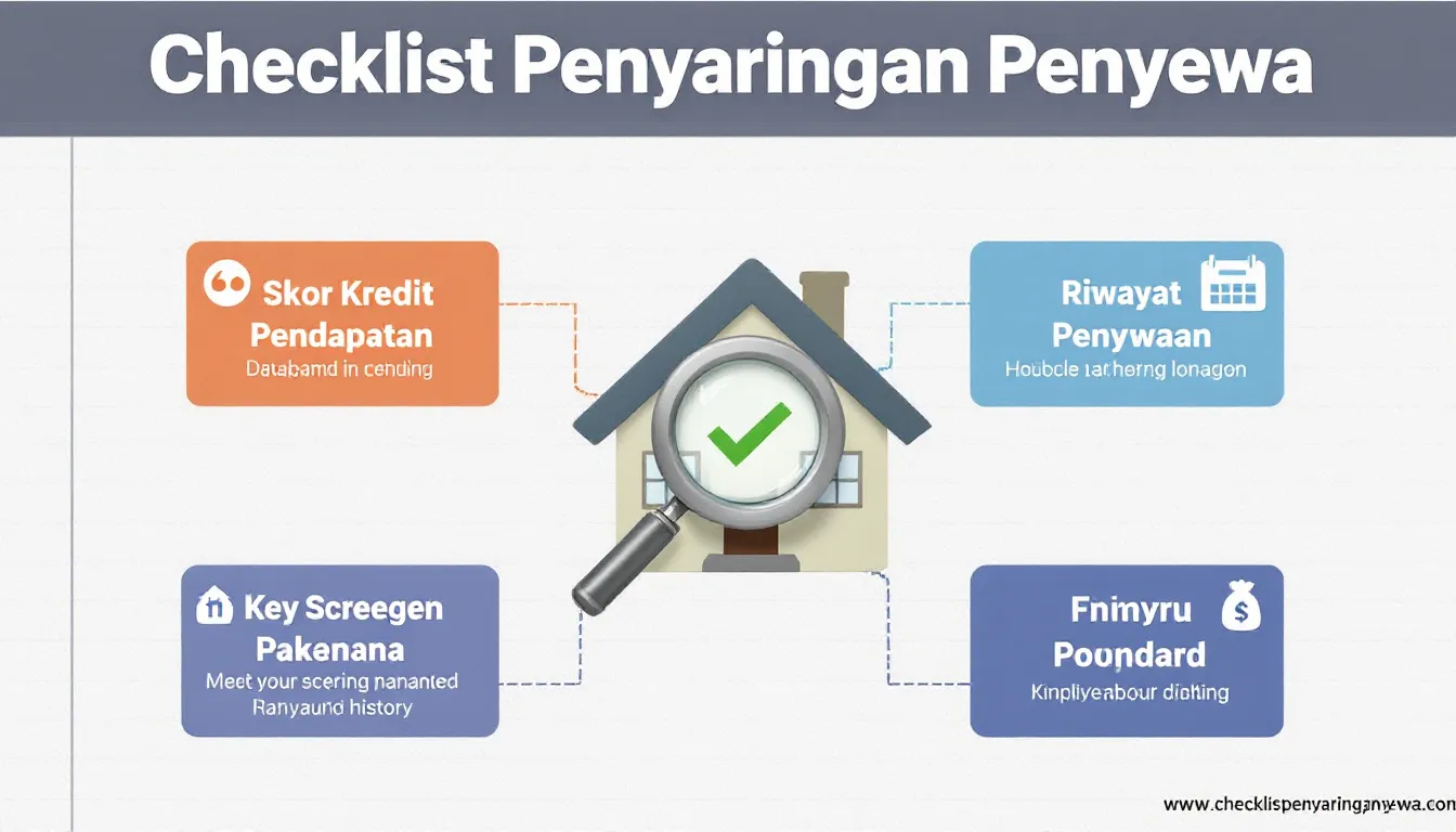 Optimalkan proses seleksi penyewa Anda dengan Checklist Penyaringan Penyewa yang komprehensif - panduan lengkap untuk memilih penyewa yang ideal.