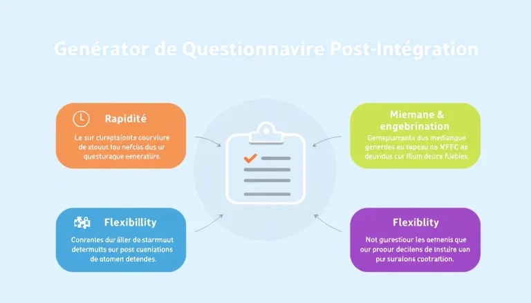 Optimisez votre processus d'intégration avec notre Générateur de Questionnaire Post-Intégration - créez des sondages personnalisés en quelques clics !