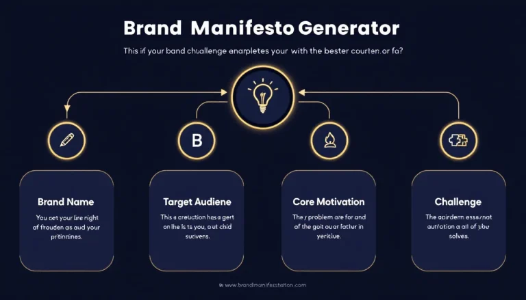 Transform your brand's vision into a powerful manifesto with our intuitive Brand Manifesto Generator - crafting compelling brand stories that connect and inspire.