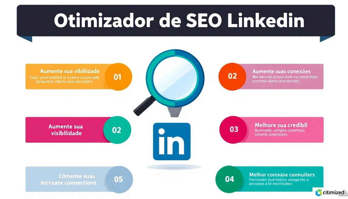 Impulsione sua presença profissional online com o Otimizador de SEO LinkedIn - transforme seu perfil em um ímã de oportunidades em minutos.