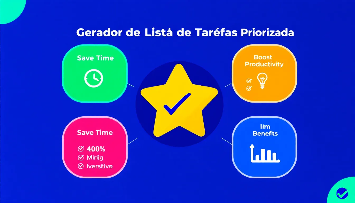 Transforme sua produtividade com o Gerador de Lista de Tarefas Priorizada - organize, priorize e alcance seus objetivos com eficiência.