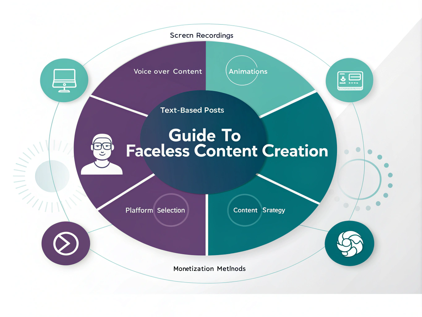 Master the art of creating engaging content without showing your face - a comprehensive visual guide to faceless content creation strategies and success.