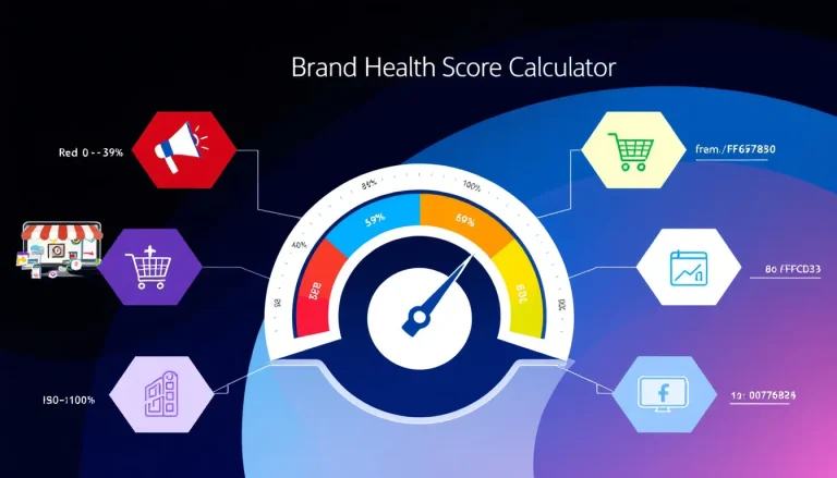 Comprehensive visual guide to calculating and understanding your brand's health score through seven key performance metrics and weighted calculations.