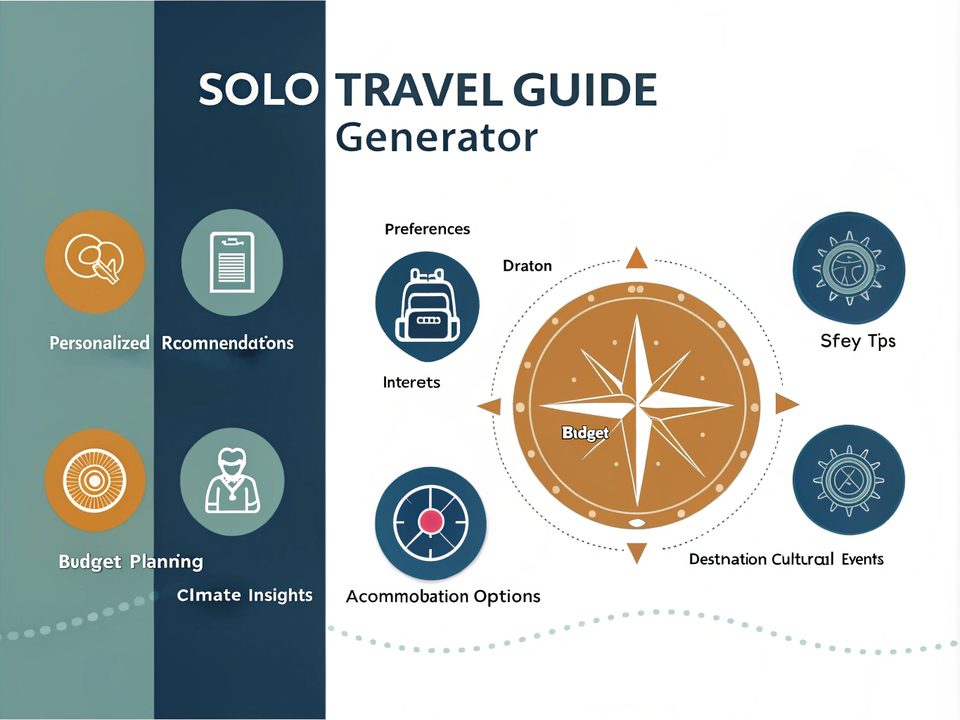 Transform your solo travel dreams into reality with our innovative Solo Travel Guide Generator - your personal companion for creating customized adventure plans tailored to your preferences and needs.