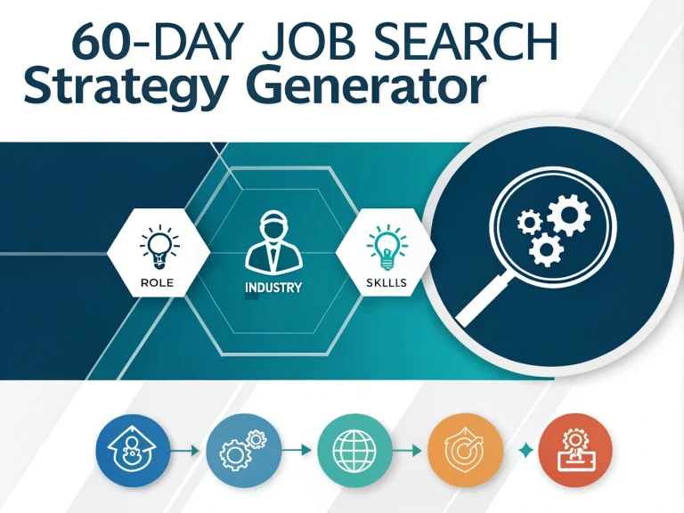 Transform your job search with our AI-powered 60-Day Strategy Generator - your personal career coach that creates customized action plans based on your role, industry, and skills.