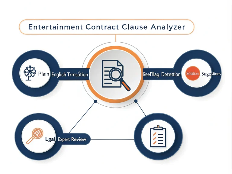 Empower yourself in the entertainment industry with our Contract Clause Analyzer - transforming complex legal language into clear, actionable insights for artists and creatives.