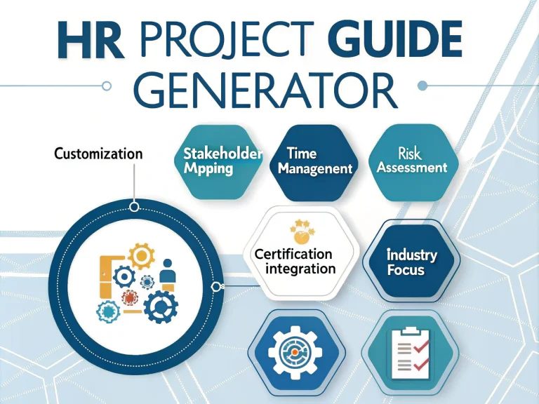 Transform your HR initiatives with our intelligent HR Project Guide Generator - streamlining project planning and execution through automated, customized guidance.