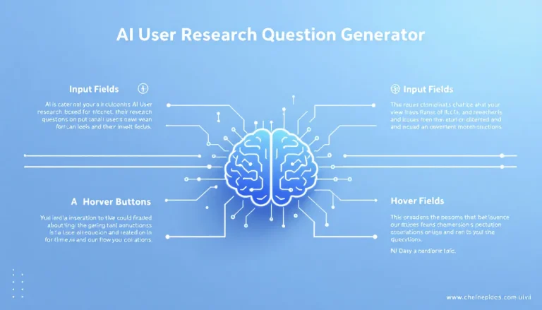 Transform your user research process with the AI Question Generator - an intelligent tool that creates targeted research questions based on your specific objectives, personas, and methodology.