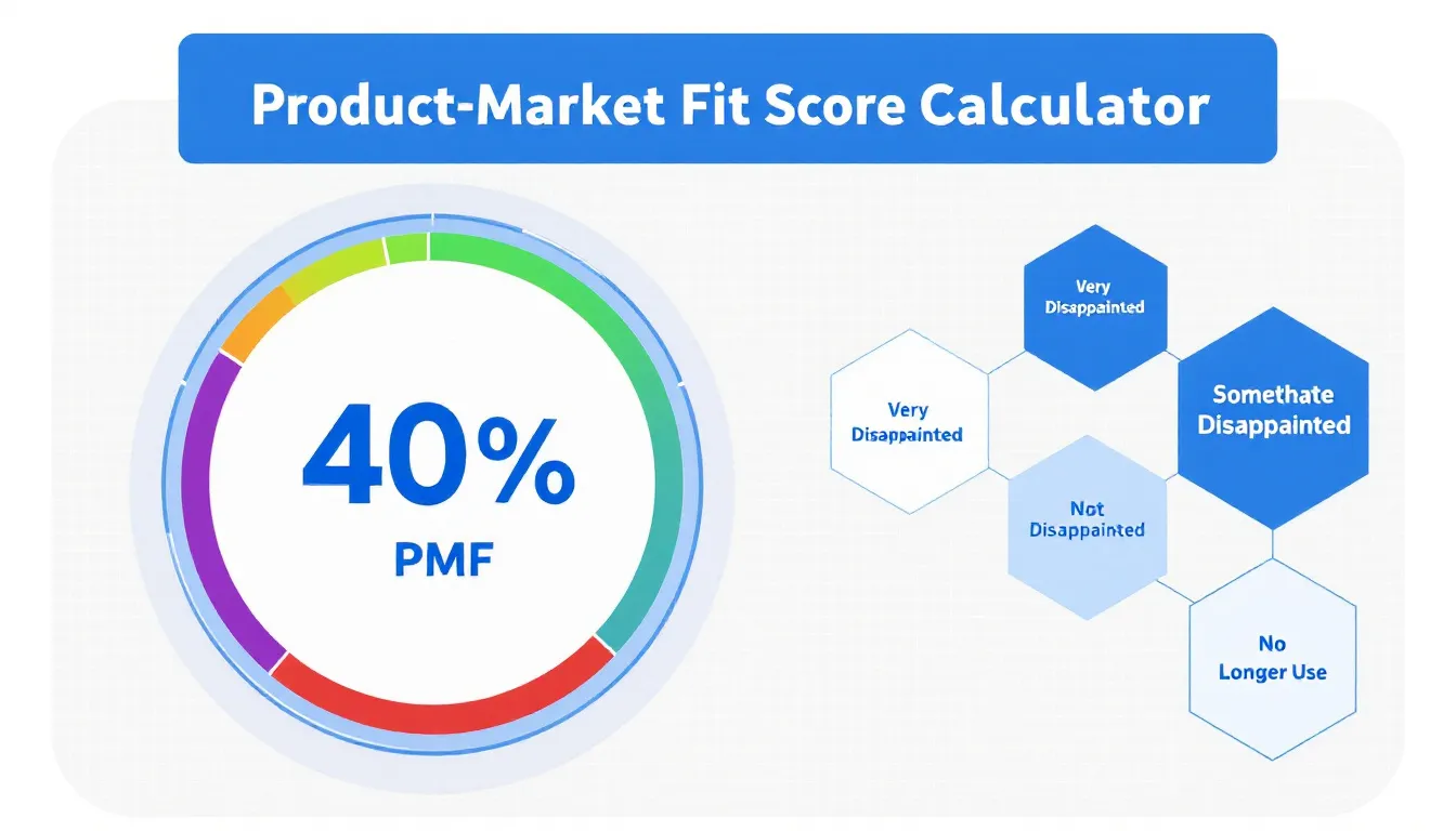 Measure your startup's success with the Product-Market Fit Score Calculator - your essential tool for quantifying customer satisfaction and market validation.