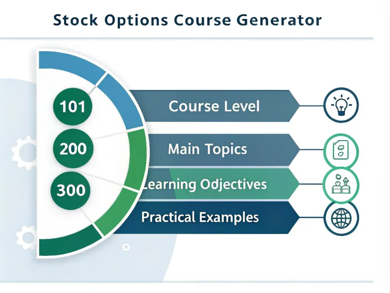 Transform your options trading education with our intuitive Stock Options Course Generator - create comprehensive, customized course outlines in minutes for any skill level.