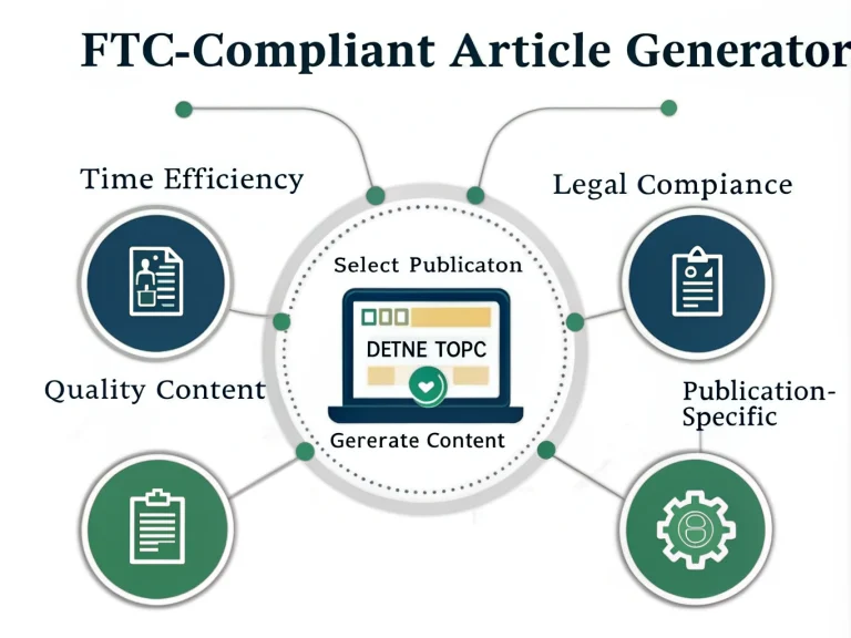 Transform your content creation process with our FTC-Compliant Article Generator - delivering legally-sound, publication-ready articles tailored to your specific needs in minutes.