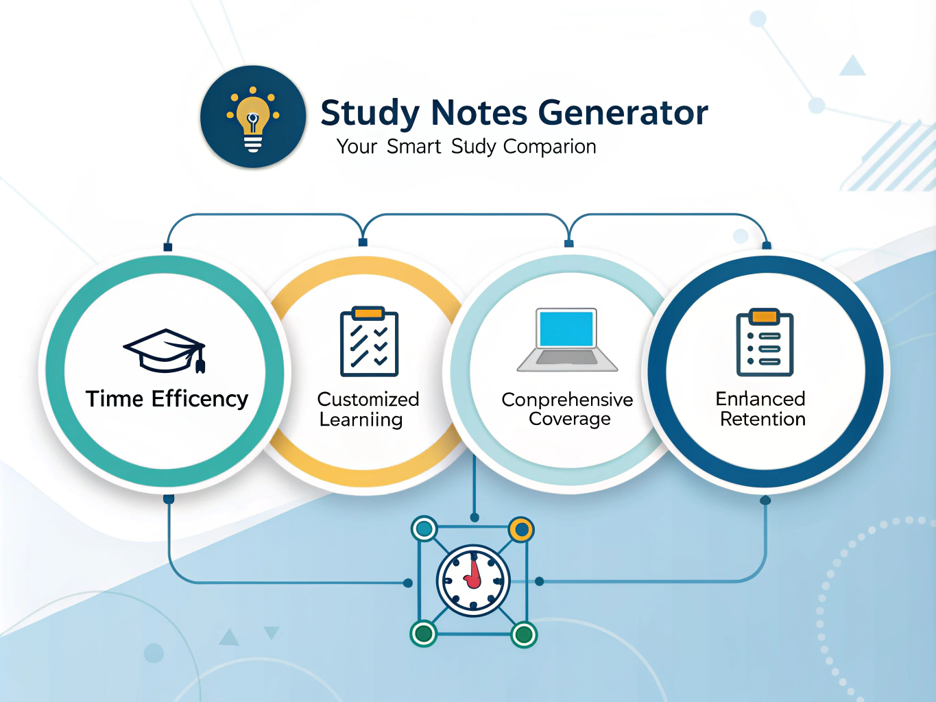 Transform your study routine with our intelligent Study Notes Generator - your personal academic assistant that creates customized study materials tailored to your learning style and exam needs.