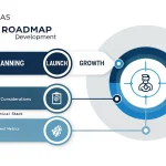 Navigate your SAAS development journey with confidence using this comprehensive roadmap infographic that breaks down the essential phases, considerations, and success metrics for building a successful software-as-a-service product.